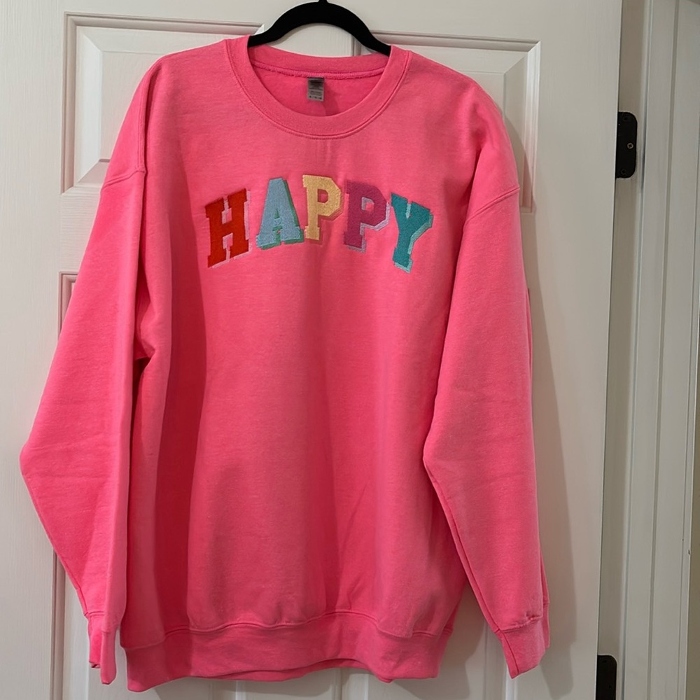 Pink “Happy” Women's Sweatshirt